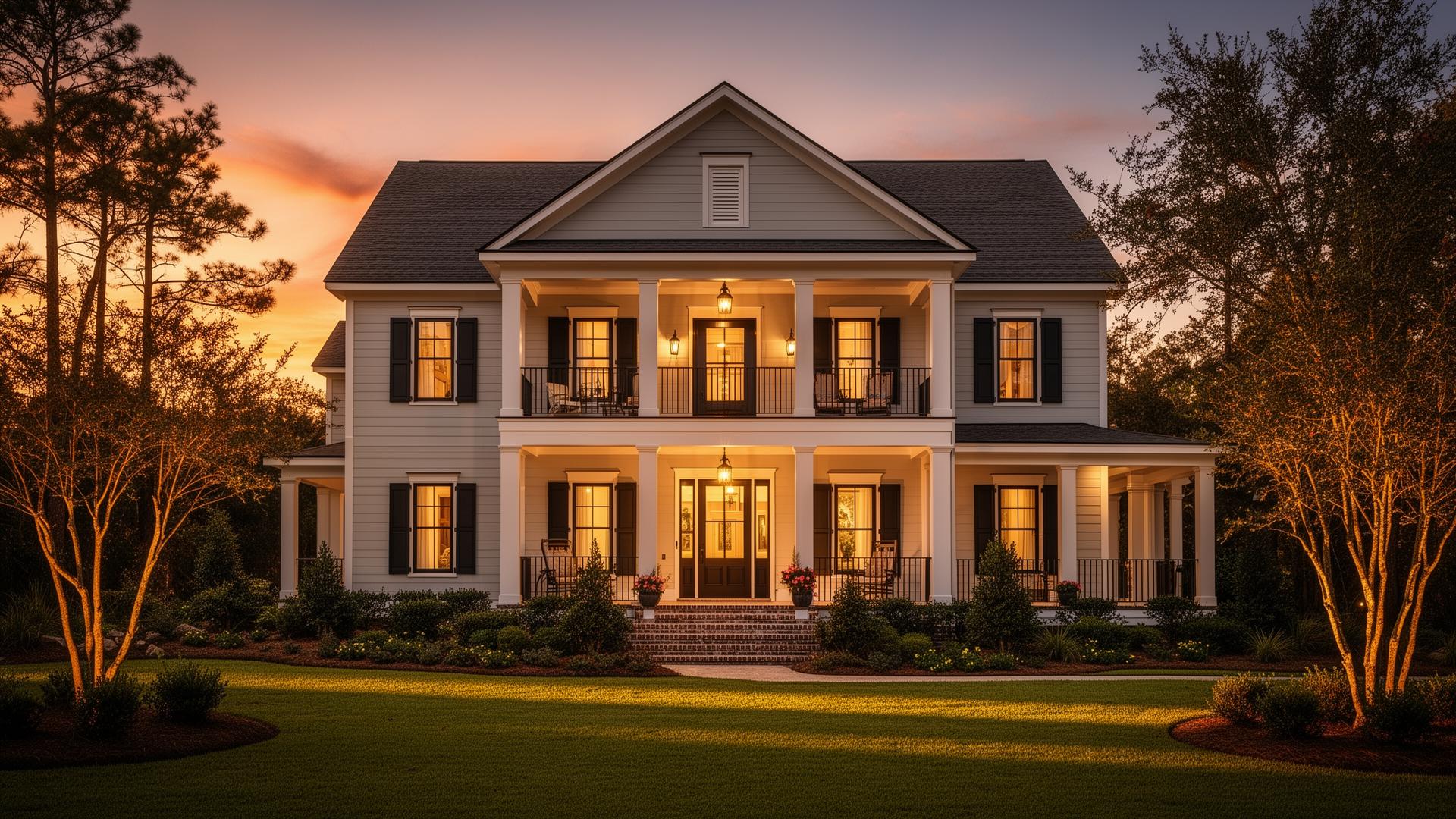 Renovated residential property at golden hour